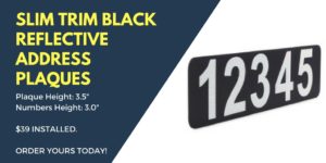 Black Reflective Address Plaque 300x150 - Black Reflective Address Plaque