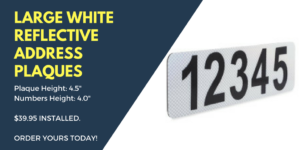 Reflective White Curb Address Plaque 39.95 300x150 - Reflective White Curb Address Plaque $39.95