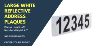 Reflective White Curb Address Plaque 49.95 300x150 - Reflective White Curb Address Plaque $49.95